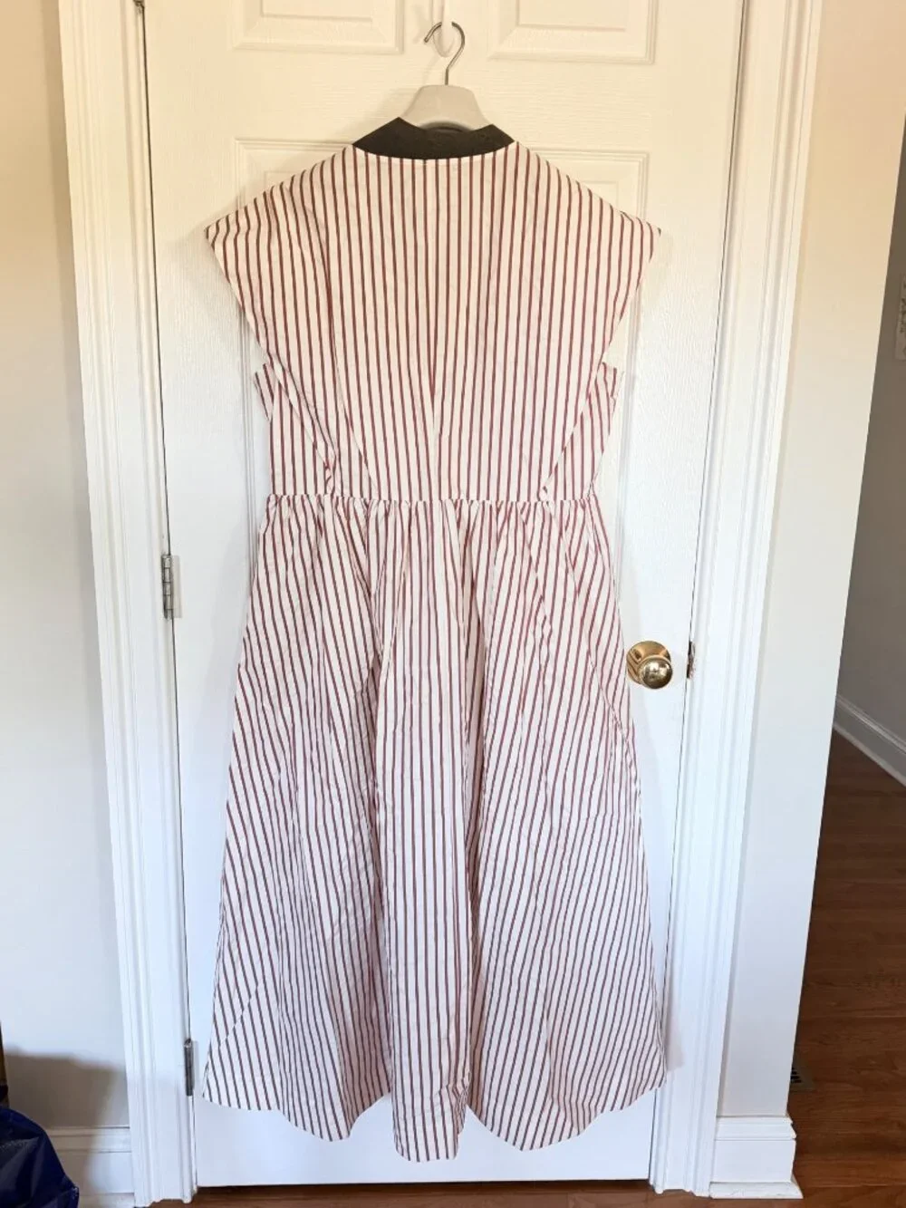 Fabiana Filippi NWT Italian Cotton Stripe Maxi Dress Beaded Shoulder IT 48 US 12 - Picture 4 of 16